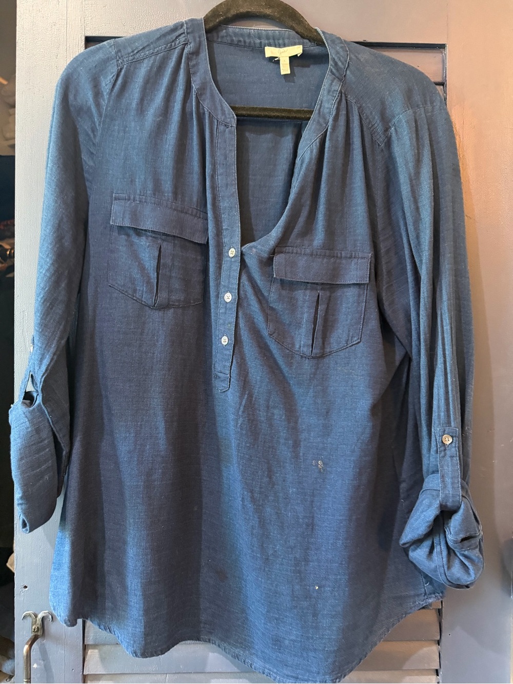 Joie Denim-Blue Button Front Tunic
